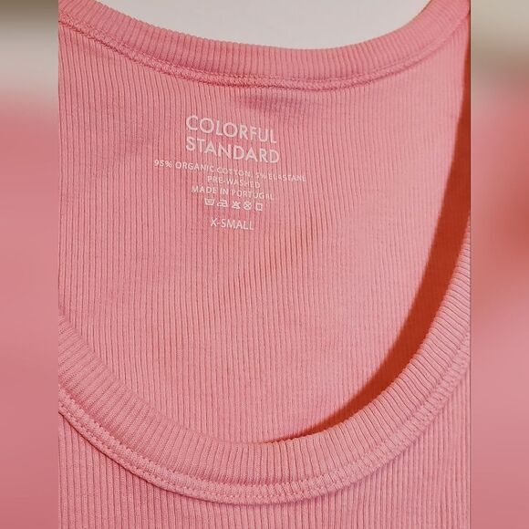 X-Small Colorful Standard Organic Cotton Pink / Flamingo Rib Tank - Picture 3 of 5